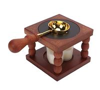 Horno de Sello de Cera, Kit de Calentador de Sello de Sello de Cera de Madera con Cuchara de Fusión de Cera para Derretir Cuentas de Palitos de Cera