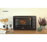 Horno de sobremesa, 35L, negro, 1600W, conveccion y rustidor, modelo Siena Black, Bastilipo