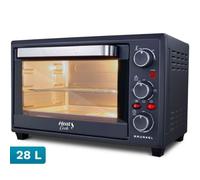 Grunkel Horno eléctrico multifunción de sobremesa de 28l con 3 funciones de calor y selector de temperatura hasta 230ºC. Temporizador hasta 60 min - 1600W