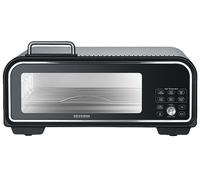 SEVERIN SERICO Horno digital para pizza, horno electrónico para pizzas con función de aire caliente, pantalla digital y carcasa safe-touch, hasta 400°C, 20 programas, interior/exterior, negro, PG 8575