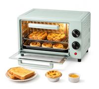 Horno eléctrico compacto de sobremesa, 12 l, 600 W, temporizador de 60-250 °C, horno eléctrico doméstico multifunción de gran capacidad, freidora de aire compacta y precisa
