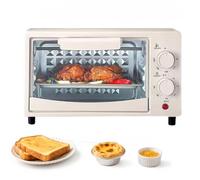 Horno eléctrico compacto de sobremesa de 12 l y 600 W con temporizador, horno eléctrico doméstico multifunción de gran capacidad, freidora de aire compacta y precisa.
