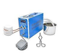 Horno eléctrico de fundición de 2 a 6 kW, calentador de inducción de alta frecuencia con pantalla digital, protección contra sobrecarga, ideal para procesamiento de joyas y metal, 576 toallitas en