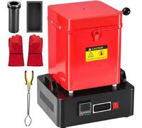 Horno eléctrico de fusión de 2300W para refinado de metales, máximo 1180°C con crisol de 3 tamaños (1/2/3kg), chatarra de oro, plata, cobre fundido 1KG