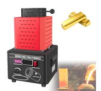 Horno eléctrico de fusión de oro de 5000 W, máquina digital mejorada para fundir metales, 1600 °C/2912 °F, con crisol de grafito de 1, 2 o 3 kg, para oro, plata, aluminio y cobre (rojo 3)