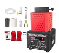 Horno Eléctrico De Fusión De Oro, Fundición De Metales Digital De 1600 ℃ Con Crisol De Grafito, Disipación De Calor Por Circulación De Agua, Inducción De Frecuencia Media, Para Plata, Oro, Co red 3KG