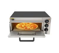 Horno eléctrico de pizza de 2000 W, alta temperatura 350 °C, gran capacidad | Vidrio Templado Seguridad, Casa Restaurante Panadería Snack, Cocina Rápida, 57x47.5x27.5cm