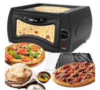 Horno eléctrico de pizza para interiores, horno Tandoor de 15 litros, para encimera con disco y abrazadera, control de temperatura de 50 a 400 °C, para Chapati, Roti, Lahmacun, Manakish, pan Naan