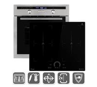 Horno eléctrico integrado 60cm + Encimera de Inducción 59cm, temporizador
