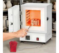 Horno eléctrico para alfarería en casa 2000W Horno fundidor 1150℃ alta temperatura fabricación joyas fundición cera cerámica arcilla DIY