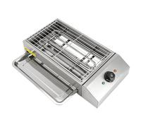Horno eléctrico para barbacoa con temperatura ajustable para picnics, fiestas, camping, terrazas, parques, playas, color plata, 54 x 28 x 13,5 cm, 220 V, 2,6 kW
