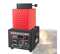 Horno eléctrico para fundición de oro con crisol de grafito, máquina digital para fundir metales, 5000 W, 1600 °C/2912 °F, kit de fundición de metales, color rojo, 1 kg