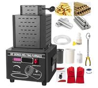 Horno eléctrico para fundición de oro, kit de horno eléctrico de 5000 W, mini horno de fusión de frecuencia media de 1300 °C con crisol de grafito, tiempo de fusión de 3 a 5 min, kit de fund