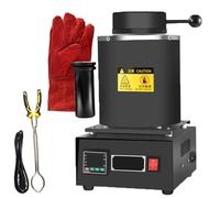 Horno Eléctrico Para Fundir Oro, 2102 °F. Máquina Digital Para Fundir Metales, Chatarra, Refinar Oro, Plata, Cobre Y Aluminio. Kit De Fundición De Metales.(Black,1KG)