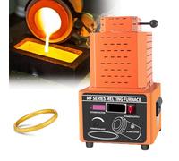 Horno eléctrico para fundir oro de 5000 W para metales, con crisol de grafito de 1, 2 o 3 kg, 1600 °C/2912 °F, en tan solo 3-5 minutos, color naranja (3 kg)