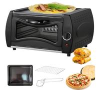 Horno Eléctrico Para Pizza De 15 L, Horno Tandoor De Encimera De 1500 W, Máquina Para Hacer Pan Con Control De Temperatura De 50-400 ℃, Rejilla Para Hornear/bandeja Para Hornear/mango De Bandeja