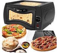 Horno Eléctrico para Pizza De Interior De 15 litros, para Colocar sobre Encimera, con Disco Giratorio Y Abrazadera, Control De Temperatura De 50 A 400 °c, Mini Horno para Pizza para Chapati,