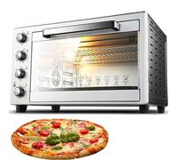 Horno eléctrico para pizza, encimera multifuncional de 48 L, 4 capas, control de temperatura independiente para cocinar en casa y restaurante