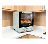 Horno Eléctrico Vertical 15L, Mini Horno de Sobremesa con Convección, Temperatura Ajustable y Temporizador 60 Min, Luz Interior, Horno Multifunción Compacto para Pizza, Pan y Repostería, Don Feliz