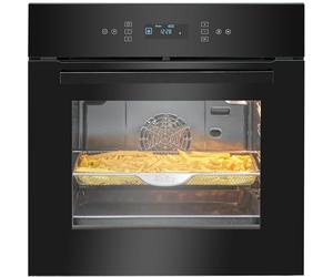 Horno empotrable Bomann con pirólisis - Grill, freidora de aire, ventilador y calor inferior - 67 litros - Pantalla táctil - Calentamiento rápido - 50-280 °C - Kit de accesorios - Clase energética A