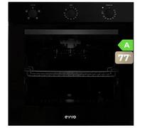 Horno EVVO H10 nergética A, 77L de Capacidad, 4 Programas, Temporizador, Grill, Mando Selector, Puerta Triple Negro