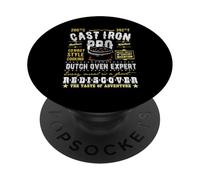 Horno holandés Cast Iron Pro Distressed Look Dopfer Design PopSockets PopGrip Adhesivo