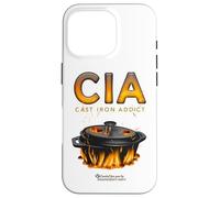 Horno holandés con Texto en alemán CIA Cast Iron Addict Dutch Oven Carcasa para iPhone 16 Pro