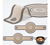 Horno holandés de silicona para pan, la mejor alfombrilla de silicona japonesa antiadherente y fácil de limpiar reutilizable con asas extralargas, juego de 2 grises para masa transferible