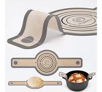 Horno holandés de silicona para pan, la mejor silicona japonesa, antiadherente y fácil de limpiar, reutilizable, con asas extralargas, 1 pieza gris para masa transferible