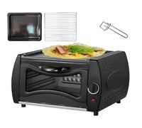 Horno Mini de Pizza de 15L - Máquina doméstica para hornear pan y asar carne con bandeja para hornear, rejilla y asa, tostadora de encimera para hornear, asar y hacer a la parrilla