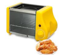 Horno Mini Eléctrico Tandoor y Fabricador de Pizzas, Cocina Eléctrica de Encimera 2 en 1, con Función de Calentamiento y Temporizador, Calentamiento Uniforme, Horno Parrilla de Mesa de Cocina yellow