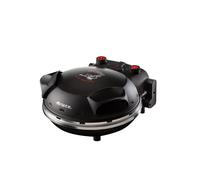 Mini horno para pizza en 4 minutos, 1200 W, 5 niveles temperatura, diámetro 33 cm, regulador de tiempo 30 minutos y temperatura, indicador luminosos encendido/apagado, negro