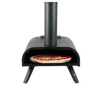 Horno para pizza portátil a pellet Jocca con piedra de 33 cm, termómetro integrado y patas plegables. Apto para pellets y leña. Pizzas listas en 90 segundos. Ideal para exterior, fácil de transportar