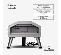 Klarstein LaFiamma Horno Para Pizza 2200W - Doble Calentamiento, Piedra Para Pizza, Hasta 450°C, Control De Temperatura, Acero Inoxidable, Uso Exterior, Rápido Tiempo De Cocción