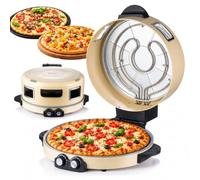 Horno Pizza Eléctrico 2200W, Placa 40 cm, Temporizador y Control de Calor | Asa antiquemaduras, horno para pizza de sobremesa antiadherente para pizza, filete y pan árabe, ventana