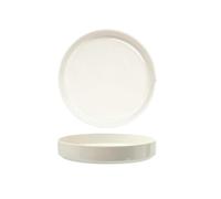 Horno retro de cerámica que cambia de color bajo vidriado, plato profundo para el hogar, exquisita vajilla personalizada, blanco puro, 8.6 pulgadas