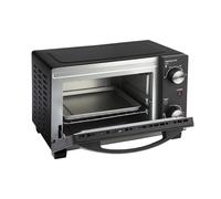 Jata JEHN0910 - Mini Horno Eléctrico 10 L con Grill, 800 W, Termostato Regulable, Temporizador 30 Min, Puerta Doble Cristal, Bandeja y Parrilla, Horno de Sobremesa Compacto