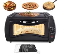 Horno Tandoor Eléctrico de 15L, Horno de Encimera de Doble Capa 2 en 1 con Temperatura Ajustable 122°F-752°F para Naan, Roti, Pizza, Pan