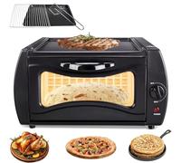 Horno Tandoori Eléctrico, 2 en 1 15L Pizzero, 2100W Mini Horno Tandoori, 122°f-752°f Control de Temperatura, para Asar Hornear Asar a la Parrilla