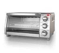 Horno tostador Black + Decker de 4 rebanadas con convección natural, acero inoxidable, TO1760SS
