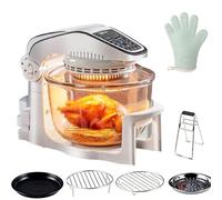 Hornos Halógenos Grandes De 10l Con Tazón De Vidrio Extraíble, Freidora De Aire De Vidrio Con 10 Programas Inteligentes, Freidora De Aire De Cristal, Controles De Temperatura De 50-250°c