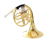 Horns B-flat Tocina francesa de una sola fila, tres teclas de cuatro teclas, adecuado para principiantes para probar el nivel de instrumento de viento de rendimiento profesional (Color: cuerno francés