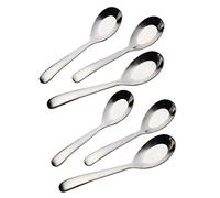 HornTide Cuchara de sopa de 6 piezas Cuchara china Cuchara de acero inoxidable espejo de pulido de 6,5 pulgadas de 16,5 cm