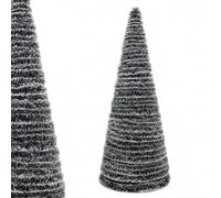 HORO.ES - Árbol de Navidad Plegable Negro Nieve Verde Pino Blanco Nieve tamaño 150CM - 180CM Árbol de Navidad Plegable Flocado predecoradas para el Hogar, Dormitorio, Comedor (Negro/Blanco, 180CM)