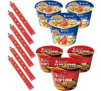 HORO.ES - Pack Copa de Ramen Fideos Instantáneos Sabor Ternera + Marisco - Instant Noodle Cup Tallarines Instantaneos