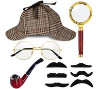 Horolam Set De Accesorios De Disfraz De Detective, Accesorios De Disfraz De Detective Para Adultos Hombre Mujer Con Sombrero De Detective Para Disfraces