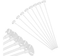 Horolas 100 soportes para palos de globos con tazas de 16 pulgadas para fiestas, cumpleaños, bodas, decoración de aniversarios, color blanco