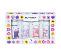 HOROMIA Coffret cadeau 4 parfums de lessive concentrés 50 ml 4 senteurs florales