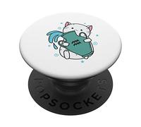 Horóscopo del Signo del Zodiaco de Acuario como Gato PopSockets PopGrip Adhesivo