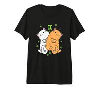 Horóscopo del Signo del Zodiaco Géminis como Gato Camiseta Premium